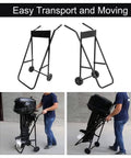Heavy Duty Outboard Motor Stand Cart With Two Wheels, Built To Last Workhorse Steel Engine Carrier For Boats Up To 165 Lbs