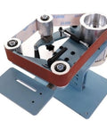 Shop Grade Heavy Duty Electric Belt Sander With 1200W Brushless Motor And 915X50mm Wide Belt showing top view of drive mechanism and sanding belt.