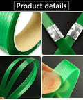 Hold Tight Heavy Duty Pet Polyester Strapping Roll 5 8 Inch.035 Thick 500 Feet with metal clips for secure bundling.