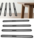 Black Flat Mending Plate Kit, 4 Pack Adjustable Slotted Bracket Supports for wood furniture repair, table reinforcement