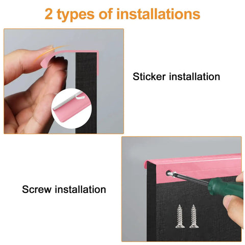 Sleek Finger Edge Pull 8 Pack Hidden Drawer Handles Modern Curved Aluminum Alloy Invisible Cabinet Pulls 150mm Pink Installation