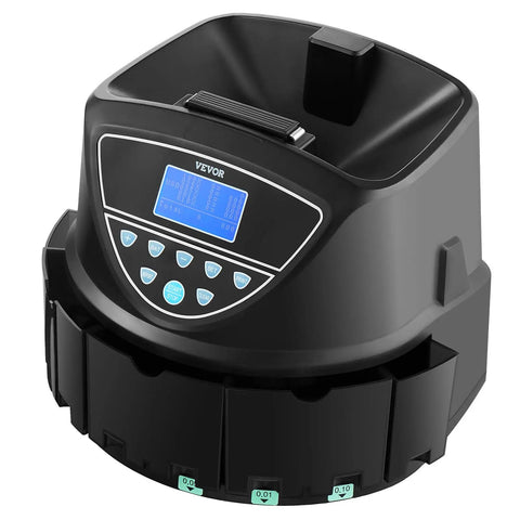 Coin Counter And Sorter With Intuitive Display, Fast 300 Coins Per Minute, 5 Coin Tubes And 5 Trays, Wrapper Ready Coin Sorting Machine