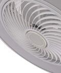 Close-up of modern flush mount ceiling fan with light for kitchen bedroom bathroom super quiet low profile electric fan remote led