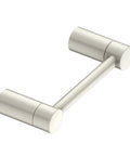 Align Brushed Nickel Pivoting Wall Mounted Toilet Paper Holder for Modern Bathrooms No Fuss Install Wall Mount Design With Coordinating Accessories In The Align Collection, showing pivoting arm in nickel.