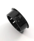 Close-up of Black Nylon Hole Plug For 1 1/8 Inch Holes With Locking Tabs, slightly domed textured head, 6 pack