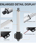 Heavy Duty Telescopic Linear Actuator 6-24V 10-200 Millimeter Stroke Built Tough Aluminum Housing IP54 IP65 Rated Industrial Grade With Front And Rear Mounting Brackets For Flexible Installation In Tight Spaces, aluminum detail view