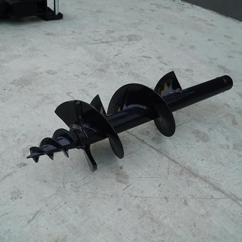 Black auger bit for Post Hole Digger Auger Drill Attachment For Mini Excavator 0.8 To 1.5 Ton, 200 To 300 mm Diameter