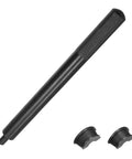 Plobeda wheel bearing race tool, black with knurled handle and two adapters (angled view)