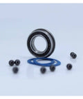 Check Out This Badass F6801 12 By 21 By 5mm Hybrid Ceramic Bearing With Si3N4 Balls And Chrome Rings For Slick Motor Spindles That Rock ABEC-1 Precision And Killer Performance In Any Serious Industry Ride with blue seals and ceramic balls.