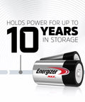 Prime Pick D Cell Batteries 8 Pack Premium Alkaline Power Hella Reliable For High Drain Gadgets Like Flashlights Radios And Toys Built To Crush Every Job With Steady Voltage All Year Round, showing two Energizer batteries.