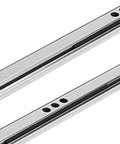 Drawer Slides With Steel Ball Bearings Smooth Glide 2 Pack For Cabinets And Furniture shown close-up in silver finish