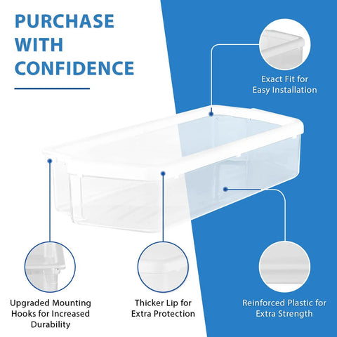 Upgraded Clear Door Shelf Bin For WPW10321304 Refrigerator Replacement Part Durable Easy Install Fit with thicker lip and hooks