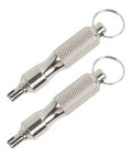 Two Pack Stainless Steel Valve Core Wrench Set with keychain for cars and bicycles, durable and ultra portable design.