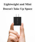Person holding No Fuss USB Wall Charger 5V 2A Fast Charging Adapter Built For Travel And Home Universal USB Plug