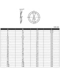 129 Piece Wave Washers Kit M3 To M24, Elastic Metal Gasket Set In 65 Mn Steel, Pro Grade Locking Washers For Automotive, Machinery And DIY Projects, Black Finish, Internal Assortment diagram with size chart