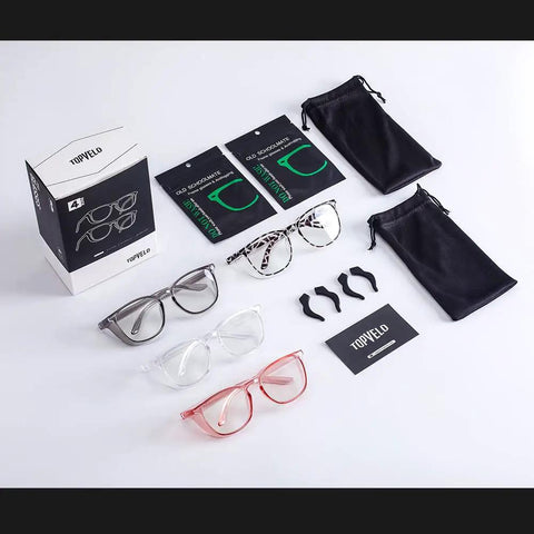 4 Pack Dope Anti Fog Safety Glasses For Men And Women With 1.5 Diopter ANSI Z87.1 Protective Eyewear, includes cases and grips.