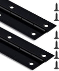 Two Pack Heavy Duty Black Piano Hinges 36 Inch Long By 2 Inch Open Width, stainless steel with screws included