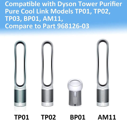 Replacement Filter For Pure Cool Link Tower Purifiers TP01 TP02 TP03 BP01 AM11 2 Pack Fits All Dyson Models Part Numbers 968126-03
