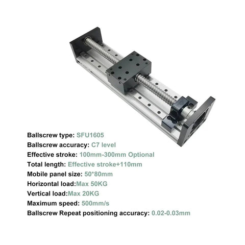 Pro Grade Ball Screw Linear Rail Kit With SFU1605 Sliding Table Nema23 Encoder Motor 2.2Nm X Y Z Axis Motion Stage