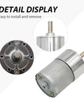 Aynaxcol JGB37-520 geared DC motor with mounting bracket; 12V, 600 rpm, 37 mm gearbox, center output shaft