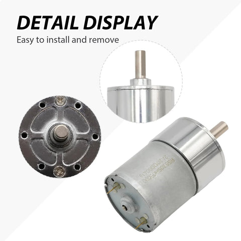 Aynaxcol JGB37-520 geared DC motor with mounting bracket; 12V, 600 rpm, 37 mm gearbox, center output shaft