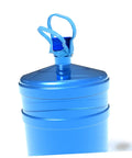 Gallon Water Bottle Handles 4 Pack Ergonomic Water Jug Lifters Carrier To Haul Heavy 5 Gallon Bottles Easy Transport For Home Office Stations And Everyday Use attached to blue jug
