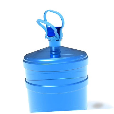 Gallon Water Bottle Handles 4 Pack Ergonomic Water Jug Lifters Carrier To Haul Heavy 5 Gallon Bottles Easy Transport For Home Office Stations And Everyday Use attached to blue jug