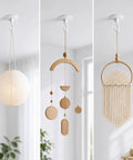 Heavy Duty Adhesive Swivel Hooks Four Pack No Drill Rotating Wall Mounts For Living Room Lights Indoor Plants Wind Chimes hanging decorative items