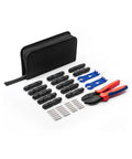 Solar Crimping Tool Kit For DIY PV Installations With 12 Connector Pairs, 2 Spanner Wrenches, And 14-10 AWG Cable Crimping displayed