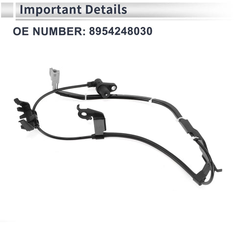 Front-right ABS wheel speed sensor with wiring harness and mounting bracket for Toyota Highlander 2004–2007