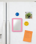 15 Pcs Magnetic Locker Mirrors Real Glass 5x7 Inch Small Makeup Mirrors For Fridge Toolbox Office Cabinet And Workshop Five Color Set Black Dark Blue Light Blue Yellow Pink on fridge.