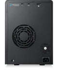 Back view of Heavy Duty 60TB External Hard Drive with Thunderbolt 3 and USB 3.2 RAID 6 ports and cooling vent.