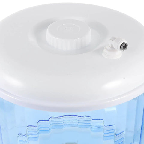 Close-up of lid and spout of a sky-blue Lightweight 8L Plastic Water Jug With Large Capacity Reusable Dispenser.
