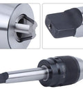 MT3 APU16 Integrated Drill Chuck For Milling Machines With Flat Tail High Speed Steel Tool Holder For Easy Rock Solid Clamping In Your Shop Replacement Accessory, flat-tail end view