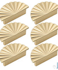 Semicircle Sunflower Cabinet Pulls In Brushed Gold Finish 6 Pack Durable Zinc Alloy Drawer Handles Knobs For Kitchen And Bathroom Cabinets