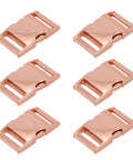 Paracord Buckle Set Six Pack Quick Release 5/8 Inch Buckles For Nylon Straps Belts Backpacks Webbing Pet Collars Sewing Accessories Rose Gold Finish