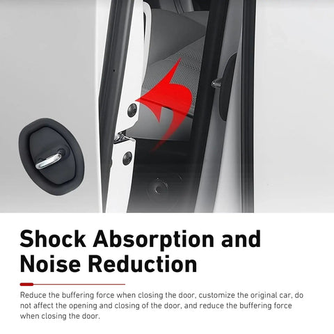 Set Of Four Rock Solid Silicone Door Latch Covers Anti Impact Bumper Pads on door latch for noise reduction and shock absorption.
