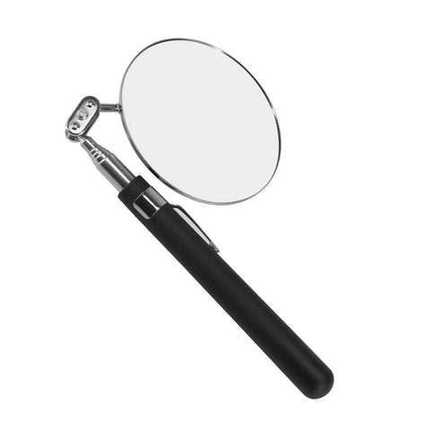 Telescoping Inspection Mirror With 360 Degree Swivel Ball Joint, 34 Inch Reach, 7.5 Inch Collapsed, 3.35 Inch Square Mirror