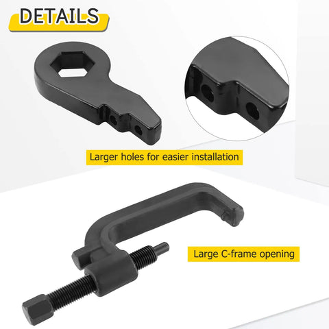 Beefy Direct Mount One To Three Inch Torsion Bar Keys Lift Kit Arrives Loaded With Drop Dead Easy Unloading Tool And Extended Shock Isolators For Clean Front Stance On Pickup Cabs And Suv Bodies, showing adjustable tool details with large holes for installation.