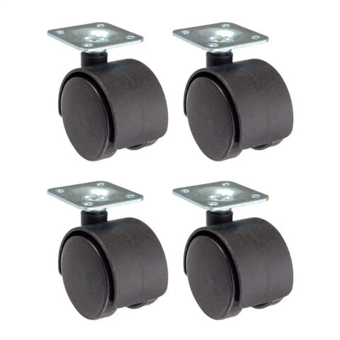 Top Shelf Heavy Duty Swivel Caster Wheels Four Pack Black Nylon Rollers Dead Silent Floor Savers Scratch Proof Smooth Gliding Steel Plate Base For Office Chairs Tables And Desks