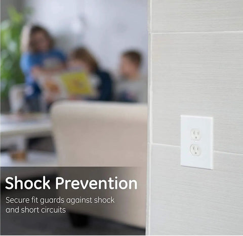 Tamper-Resistant Outlet Covers For Standard Wall Outlets, Clear Kid-Proof Plug Protectors To Stop Curious Little Hands, 8 Pack installed
