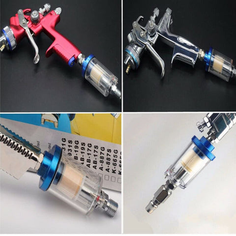 Quarter Inch Air Compressor Oil Water Separator For Spray Gun And Inline Filter With Regulator Gauge, 0-140 PSI Working Pressure