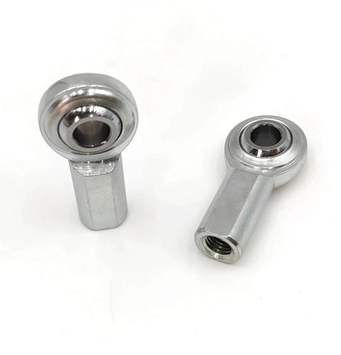 CF5 Rod End Bearing Heim Joint Set 5/16 X 5/16-24 Right Hand Female Thread With Jam Nuts 2 Pack Heavy Duty Forged Steel Rod End Joint For 11 Degree Misalignment And 28.7 kN Static Load Capacity, shown in two angles