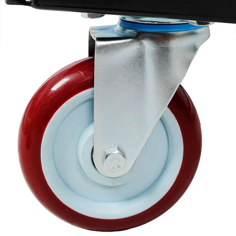 Five inch swivel caster wheel close-up for Rock Solid Drywall Cart And Panel Truck With 1500 Lb Capacity Heavy Duty Steel Platform Dolly.