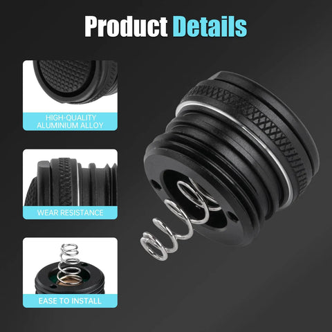 Strion Tail Cap Replacement Button End Click Switch for LED Flashlight Handheld Upgrade Durable Aluminum Tail End Cap Easy Install 1 Pack