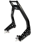 Universal Front And Rear Motorcycle Stand Lift Combo In Black With Front Fork Roller And Swingarm Y Lift And Paddle Lift For Easy Wheel Lifts Compatible With Yamaha Honda Kawasaki Suzuki BMW And More