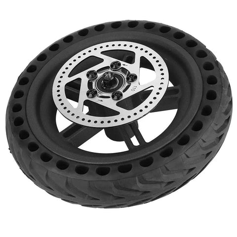 M365 Rear Wheel Hub And Tire Replacement Kit With Explosion-Proof, Pressure-Resistant, And Shock-Absorbent Build, black tire close-up
