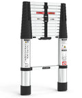 Ten And A Half Foot Aluminum Telescoping Ladder With One Button Retraction EN131 Certified 330 Pound Capacity Lightweight Space Saving Extension