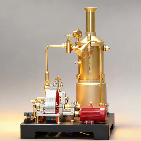 Working Steam Engine Model Kit 38 Piece Stationary Mill Engine With Boiler Generator And Lamp Stand Vintage Steampunk Mechanical Display