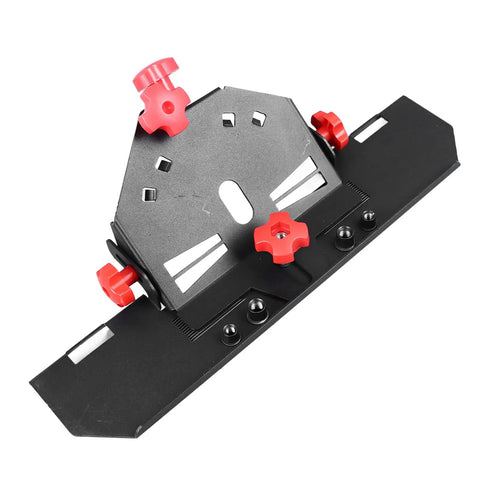 Heavy Duty Electric Tile Chamfering Jig For Creating Perfect 45 Degree Angles On Ceramic And Stone. Red screw mount design.